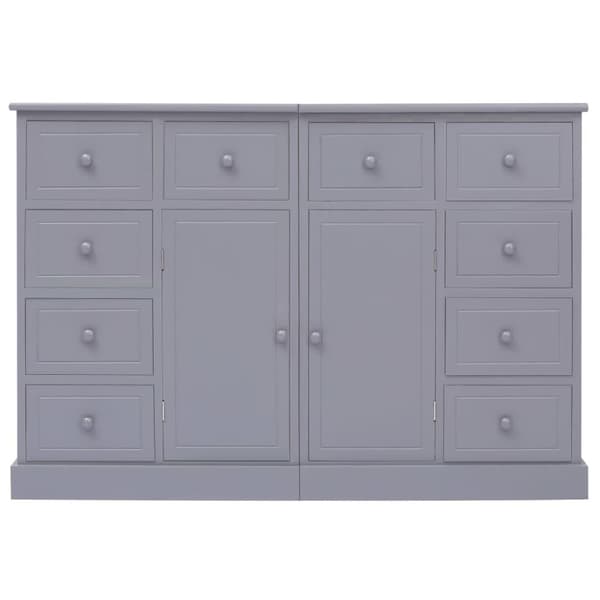 vidaXL Senkki 10 vetolaatikolla harmaa 113x30x79 cm puu