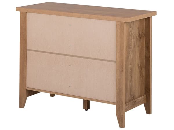 Kommode Lyst Træ MDF Spånplade 80 x 99 x43 cm 1 Låge og 3 Skuffer Udnyttes som TV Bord og Opbevaringsplads Retro Stil af Høj Kvalitet
