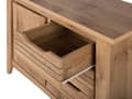 Miniatyrbillede 7 af 11: Kommode Lyst Træ MDF Spånplade 80 x 99 x43 cm 1 Låge og 3 Skuffer Udnyttes som TV Bord og Opbevaringsplads Retro Stil af Høj Kvalitet