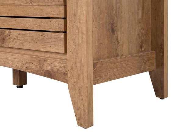 Kommode Lyst Træ MDF Spånplade 80 x 99 x43 cm 1 Låge og 3 Skuffer Udnyttes som TV Bord og Opbevaringsplads Retro Stil af Høj Kvalitet