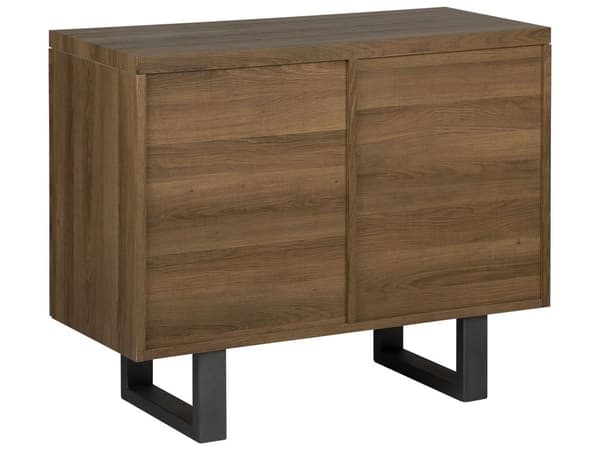 Senkki tumma puu MDF-levy metallijalat 94 x 42 x 79 cm hyllyillä kaksiovinen moderni tyyli