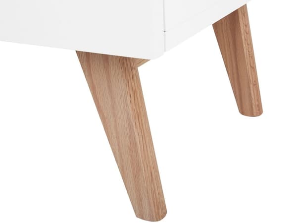 Skænk med 2 Hvide Skuffer 2 Skabe Ege Ben Moderne Skandinavisk Design