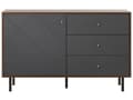 Miniatyrbillede 5 af 11: Skænk Mørkt Træ 118 x 40 cm 3 Skuffer 1 Skab i Grå Skandinavisk Design