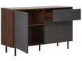 Miniatyrbillede 6 af 11: Skænk Mørkt Træ 118 x 40 cm 3 Skuffer 1 Skab i Grå Skandinavisk Design