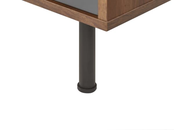 Skænk Mørkt Træ 118 x 40 cm 3 Skuffer 1 Skab i Grå Skandinavisk Design