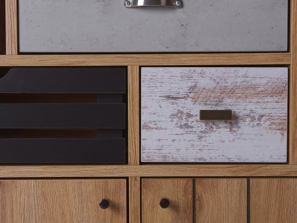 Skænk Lyst Træ 80 x 40 x 87 cm 2 Lågers Skab med 3 Skuffer Retro Stil