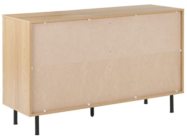 Senkki vaalea puu valkoinen MDF-levy metalli 120 x 39 x 77 cm laatikoilla kaapilla hyllyllä moderni tyyli