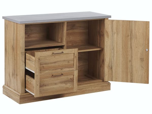 Skænk Lysebrun 100 x 40 x 79 cm 1 Lågeskab med 2 Skuffer