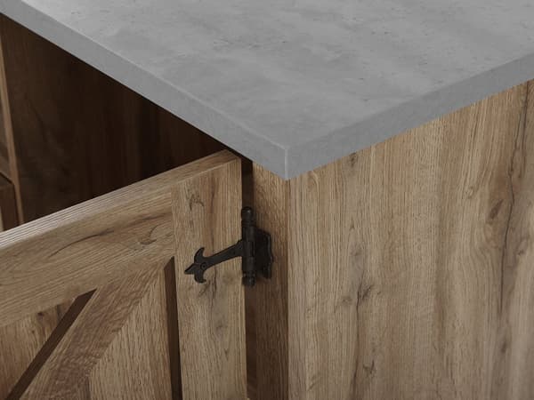 Skænk Lysebrun 100 x 40 x 79 cm 1 Lågeskab med 2 Skuffer
