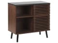 Pikkukuva 5 / 10: Senkki tumma puinen MDF-levy massiivipuu liukuovi hyllyt 80 x 40 x 80 cm perinteinen