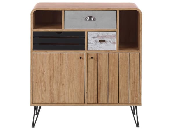 Senkki vaalea puinen lastulevy kaapit laatikot 80 x 40 x 87 cm retro 60 70 luku tyyli