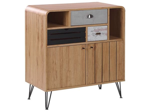 Senkki vaalea puinen lastulevy kaapit laatikot 80 x 40 x 87 cm retro 60 70 luku tyyli