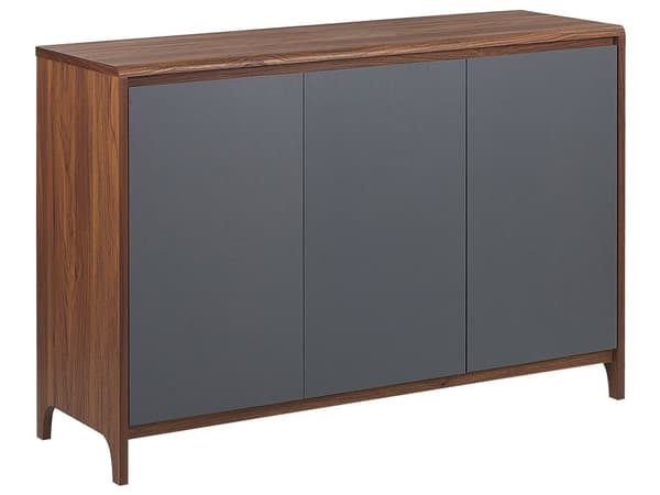 Senkki tumma puu/harmaa 3 ovea 4 hyllyä retro moderni perinteinen tyyli