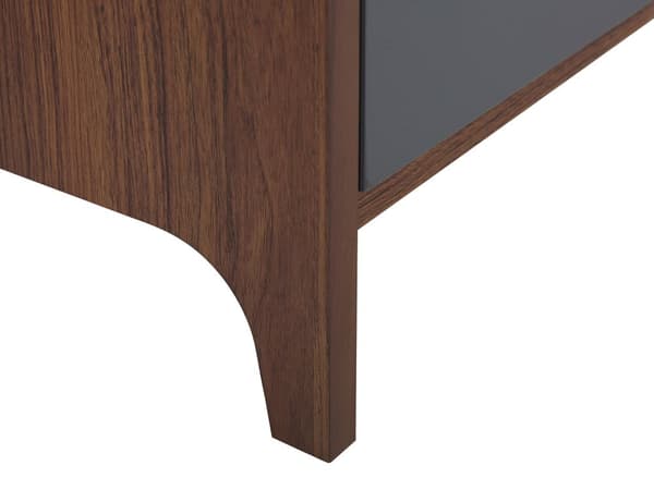 Sidobord Mörk trä med Grå Konstruerat Trä 3-Dörr Byrå Retro Modern