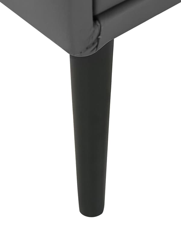 Nattduksbord Grå konstläderklädsel 2 lådor Nattduksbord Minimalistisk modern design Svarta ben