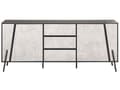 Miniatyrbild 5 av 10: Sidobord Betong Effekt med Svart 2 Byrålådor 3 Lådor Metallben Industriell Design