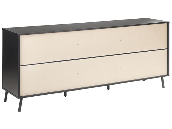 Sidobord Betong Effekt med Svart 2 Byrålådor 3 Lådor Metallben Industriell Design