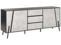 Miniatyrbild 1 av 10: Sidobord Betong Effekt med Svart 2 Byrålådor 3 Lådor Metallben Industriell Design