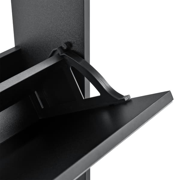 [en.casa] ® Skoskab Vogar-2 rum til 6 par sko-67x63x17cm-melaminovertrukket spånplade-sort