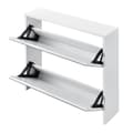 Miniatyrbillede 4 af 7: [en.casa] ® Skoskab Vogar-2 rum til 6 par sko-67x63x17cm-melaminbelagt spånplade-hvid