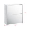 Miniatyrbillede 5 af 7: [en.casa] ® Skoskab Vogar-2 rum til 6 par sko-67x63x17cm-melaminbelagt spånplade-hvid