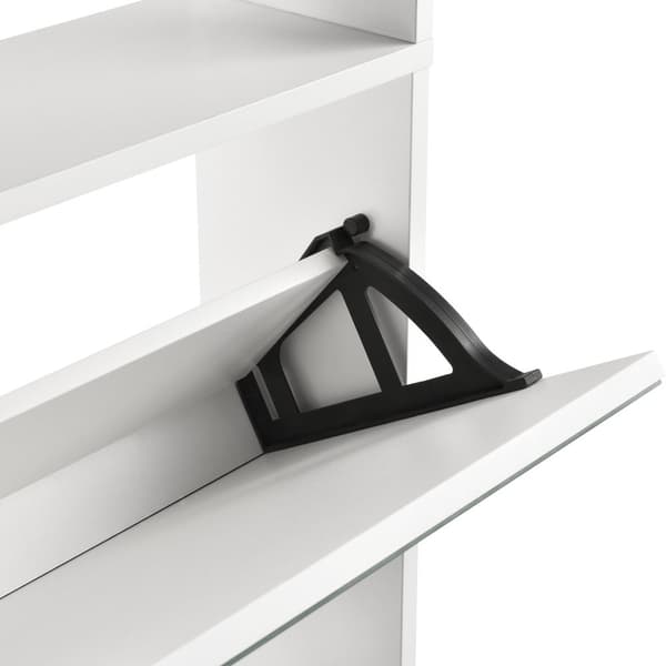 [en.casa]® Skoskåp Vogar-4 fack-plats för 12 par skor-134x63x17cm-melaminbelagd spånsiva-vit