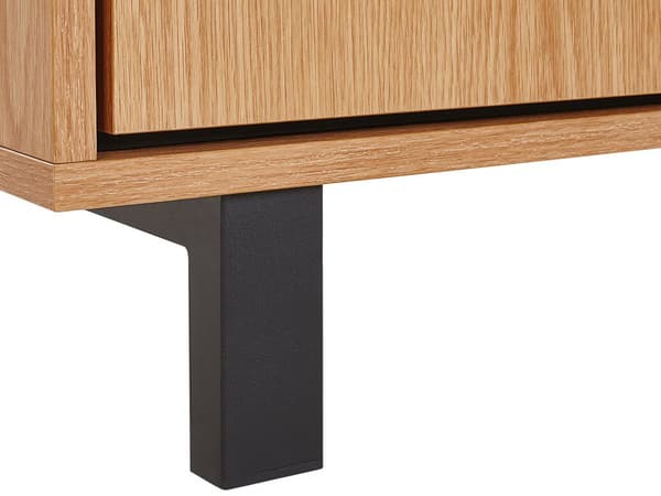 Sidobord Ljus trä med Svart Konstruerat trä med Ekfinish 3 Byrålådor 2 Hyllor Retro