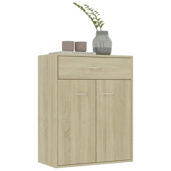 vidaXL Skjenk sonoma eik 60x30x75 cm konstruert tre