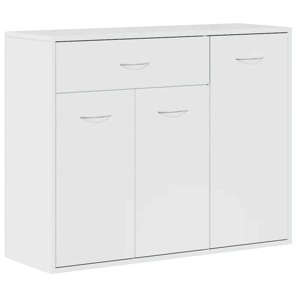 vidaXL Senkki korkeakiilto valkoinen 88x30x70 cm lastulevy