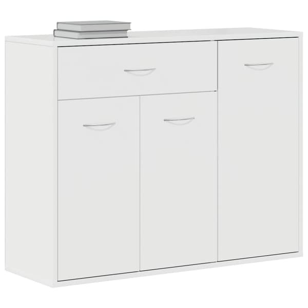 vidaXL Senkki korkeakiilto valkoinen 88x30x70 cm lastulevy