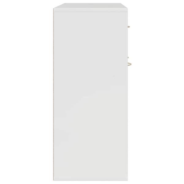 vidaXL Senkki korkeakiilto valkoinen 88x30x70 cm lastulevy