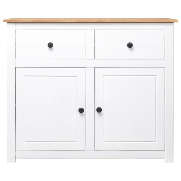 vidaXL skænk Panama-serien 93x40x80 cm massivt fyrretræ hvid