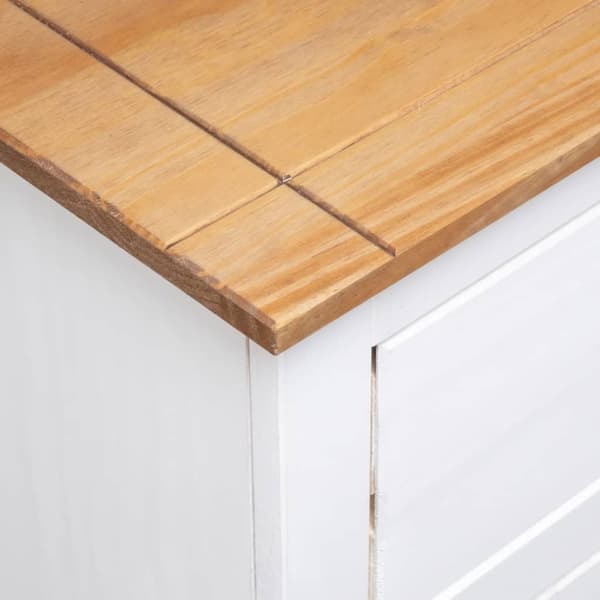 vidaXL skænk Panama-serien 93x40x80 cm massivt fyrretræ hvid
