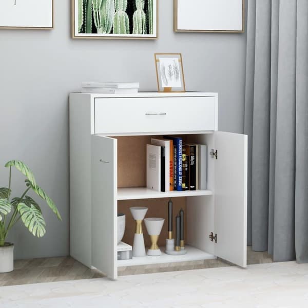 vidaXL Skänk vit 60x30x75 cm konstruerat trä