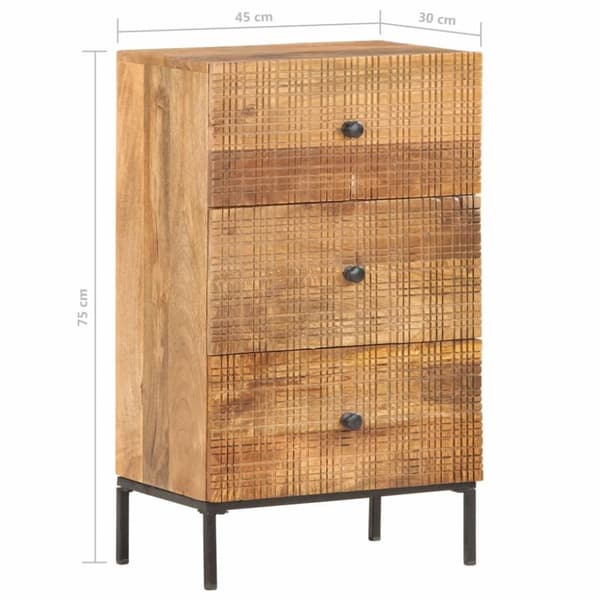 vidaXL skænk 45x30x75 cm massivt mangotræ