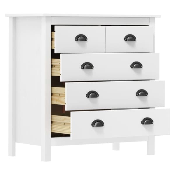 vidaXL Skjenk Hill hvit 79x40x80 cm heltre furu