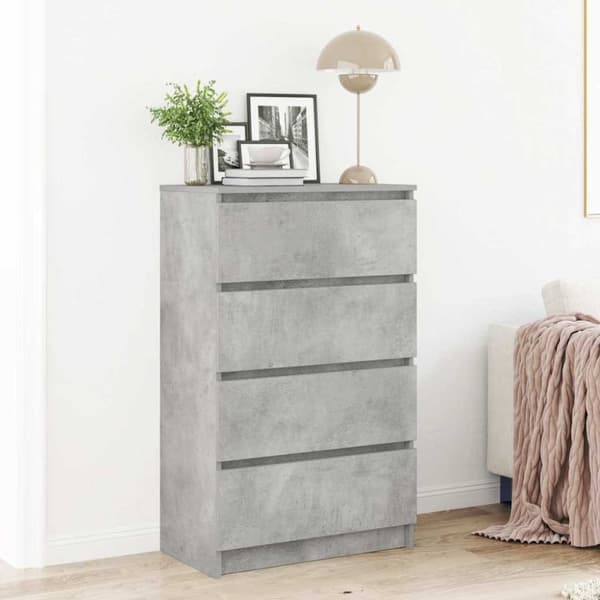 vidaXL Byrå betonggrå 60x35x98,5 cm konstruerat trä