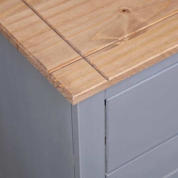 vidaXL Skänk grå 135x40x80 cm massiv furu panama