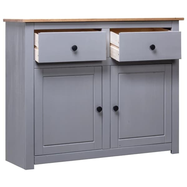 vidaXL Skjenk grå 93x40x80 cm heltre furu Panama Range