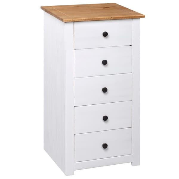 vidaXL Byrå vit 46x40x89 cm furu panama