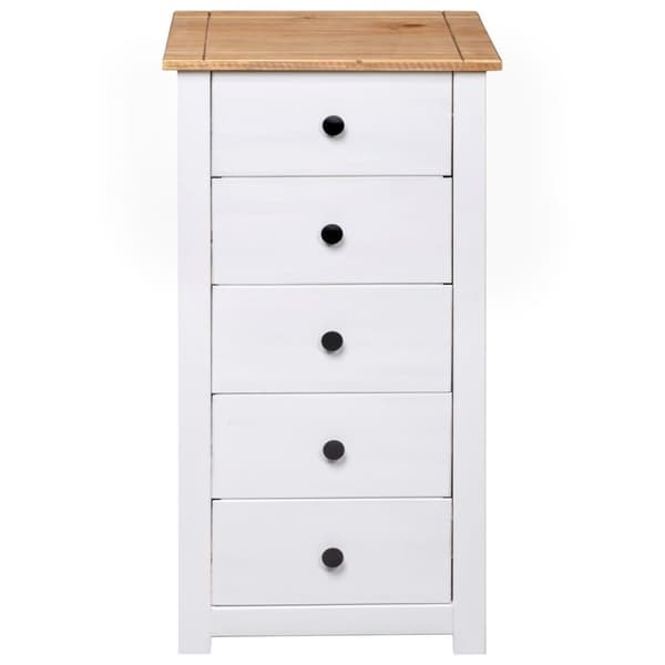 vidaXL Byrå vit 46x40x89 cm furu panama