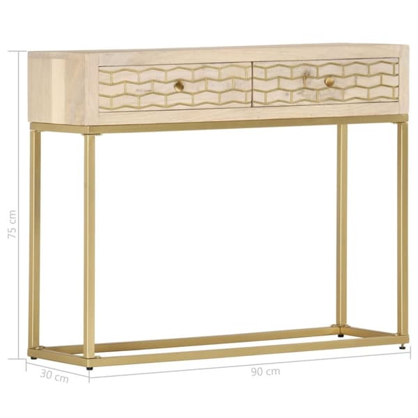 vidaXL Konsollbord gull 90x30x75 cm heltre mango