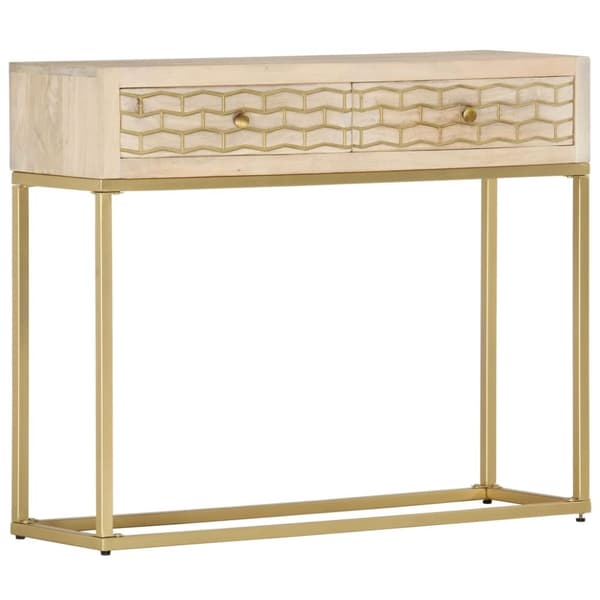 vidaXL Konsollbord gull 90x30x75 cm heltre mango