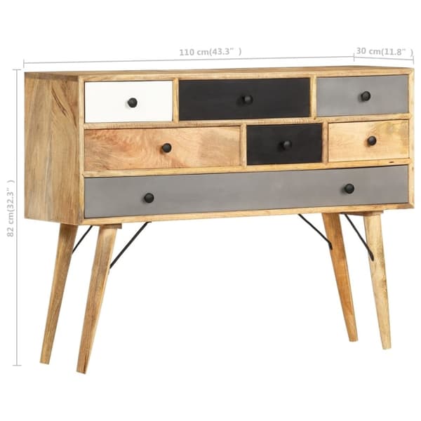 vidaXL Skänk 110x30x82 cm massivt mangoträ