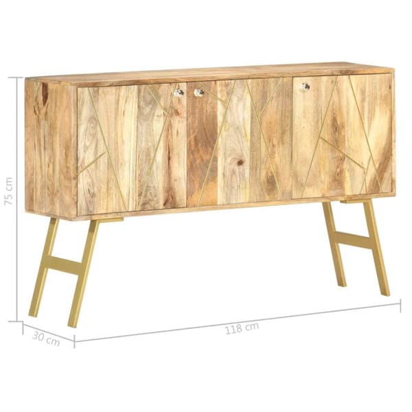 vidaXL skænk 118x30x75 cm massivt mangotræ