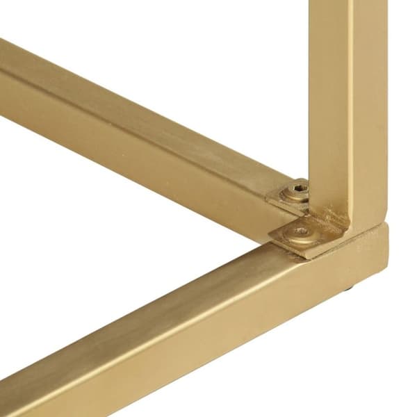 vidaXL Konsollbord svart og gull 90x30x75 cm heltre mango