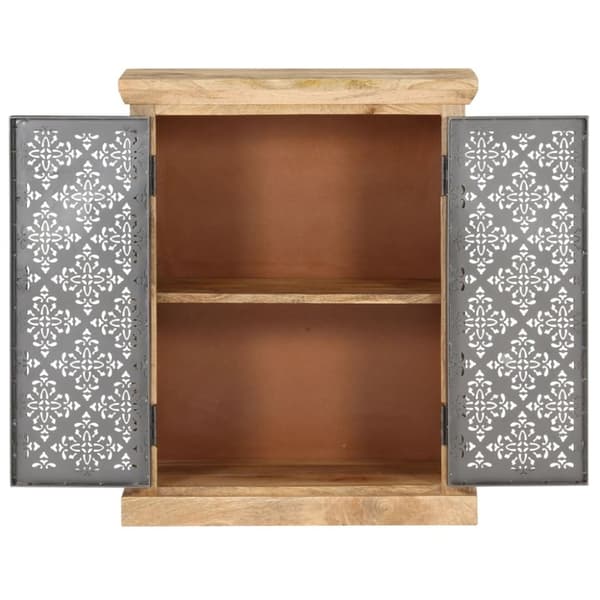 vidaXL Skänk med ståldörrar 60x35x75 cm massivt mangoträ