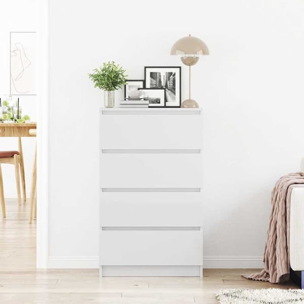 vidaXL Byrå vit högglans 60x35x98,5 cm konstruerat trä