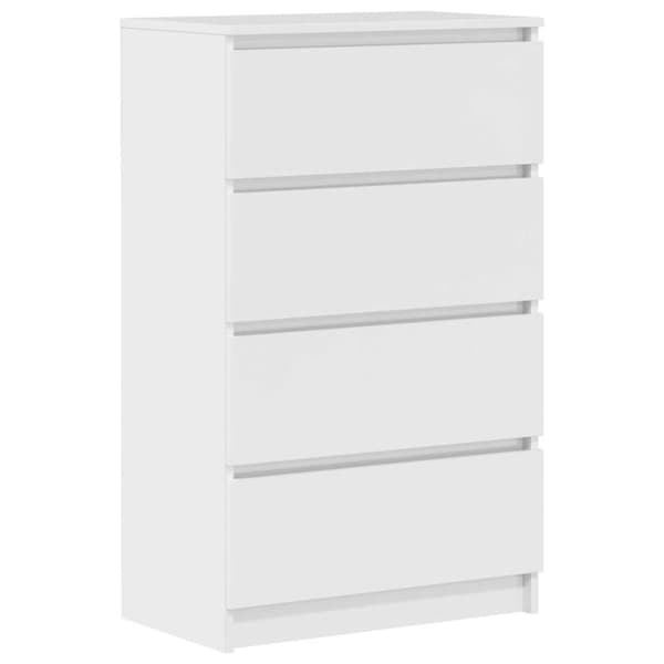 vidaXL Byrå vit högglans 60x35x98,5 cm konstruerat trä