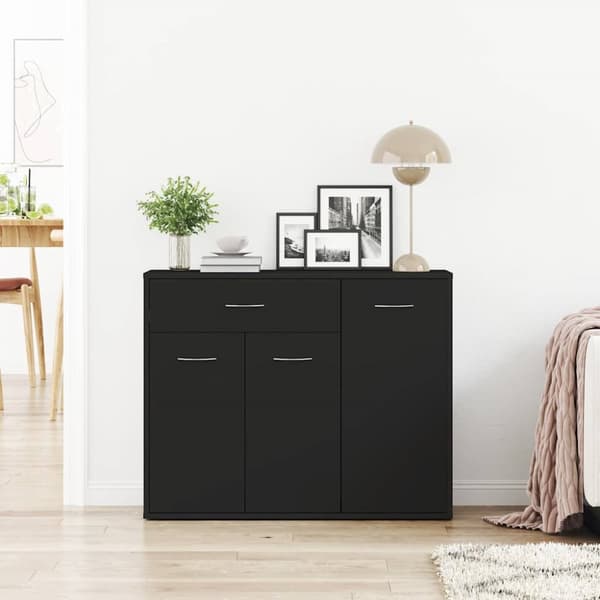 vidaXL Skjenk svart 88x30x70 cm konstruert tre